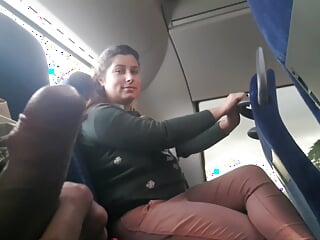 Voyeur seduces Milf to Suck&Jerk his Dick in Bus